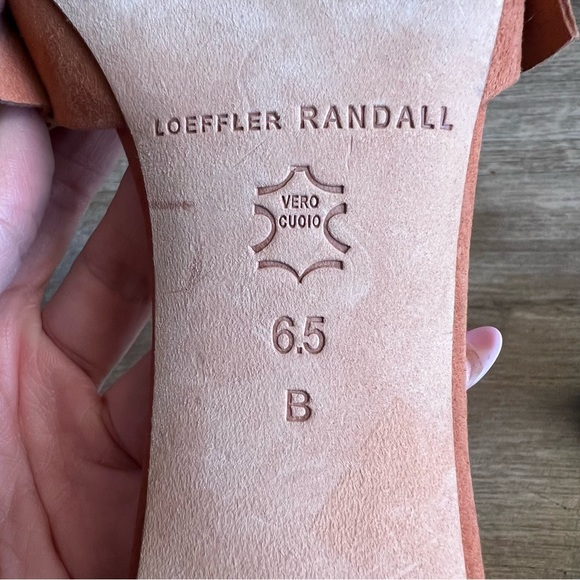 Loeffler Randall Vera Ruffled Suede Block Sandals Heels - Picture 10 of 11